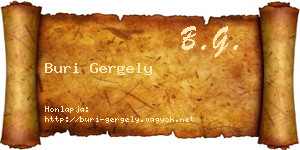 Buri Gergely névjegykártya